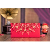 6 Gold Leaf Flower Pearl Vintage Laser Cut Red Lace Red Money Envelope Hong Bao,wedding,anniversary,birthday,graduation,baby Birth,new Year,christmas